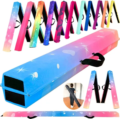 Miniatura 9 de MARFULA Viga de Gimnasia Plegable de 6 PIES / 8 PIES / 9 PIES Viga de Equilibrio de Espuma para Suelo - Extra Firme - Cubierta de Gamuza - Parte