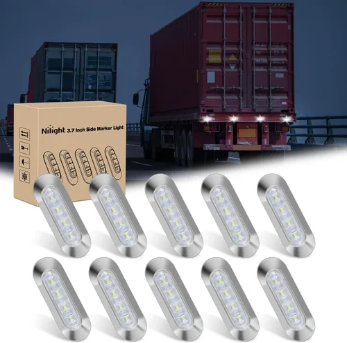 Miniatura 22 de Nilight 10 luces LED rojas de 3.8 pulgadas con 6 luces LED indicadoras laterales delanteras y traseras para 12 V, camión, remolque, caravana, Rojo