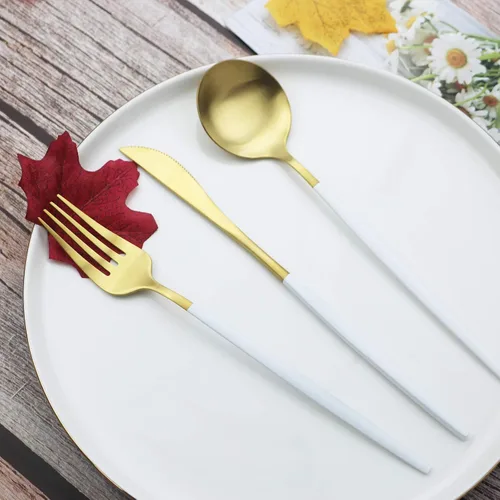 Miniatura 2 de JASHII Juego de cubiertos de acero inoxidable de 24 piezas, juego de cubiertos de servicio para 6, utensilios para cocina, aptos para lavavajillas