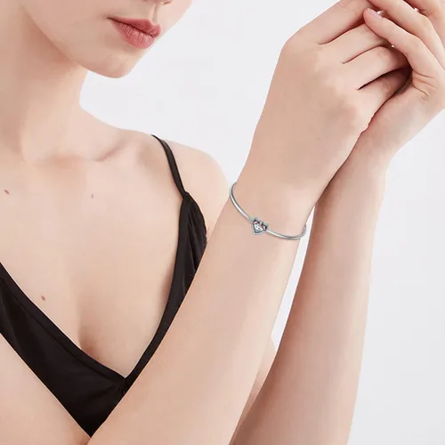 Miniatura 3 de LONAGO Abalorio de plata de ley 925 con diseño de mariposa y pavo real para mujer