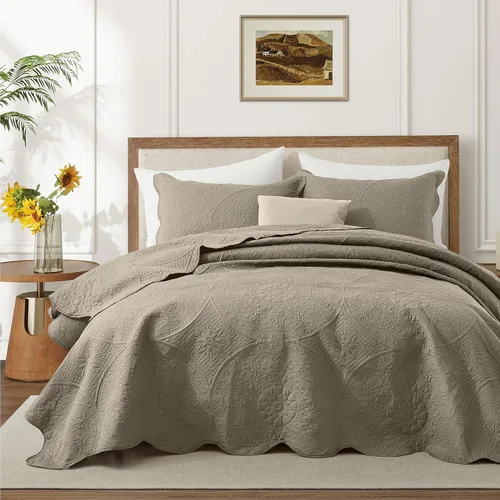 Miniatura 49 de MOONLIGHT20015 Paquete de 8 Colchas Tamaño King para Cama (106" x 96") - Venta al Por Mayor para Hoteles, Dormitorios de Huéspedes y Airbnbs - Gris