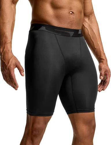 Miniatura 4 de TSLA - Pantalones cortos deportivos de compresión para hombre, en paquete de 1 o 3 unidades, mallas para correr de rendimiento deportivo, frescas