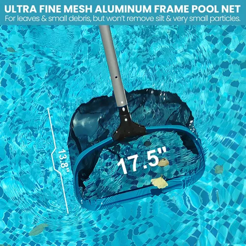 Miniatura 6 de Kit de limpieza de piscina de lujo que incluye red de piscina y cabezal de vacío, cepillo de piscina con poste de 13 pies para piscinas sobre