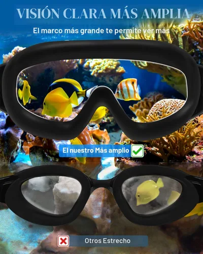 Miniatura 4 de Swim Goggles 2 Pack, Wide View Anti Fog&UV Swimming Goggles for Audlt, No Leaking Swim Glasses for Men Women Kids