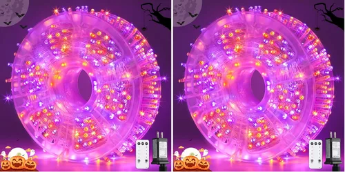 Miniatura 33 de JMEXSUSS Luces rojas blancas y azules con cable transparente, 66 pies, 200 luces LED para decoración del 4 de julio, luz de Navidad para celebración