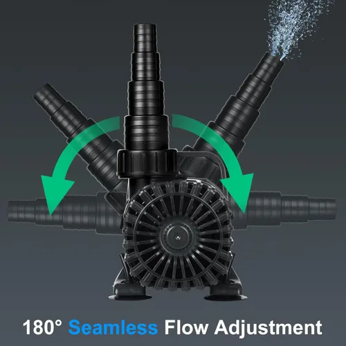 Miniatura 6 de Bomba Sumergible para Estanque de 150W 3200 GPH para Estanques al Aire Libre y Jardines Acuáticos, Bomba de Cascada para Estanque con Salida