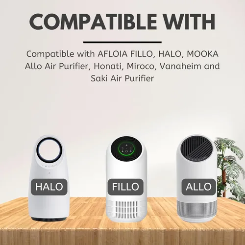 Miniatura 3 de Nispira Filtro HEPA 3 en 1 + carbono compatible con AFLOIA FILLO, HALO, MOOKA Allo purificador de aire, Honati, Miroco, Vanaheim y Saki, 1 paquete