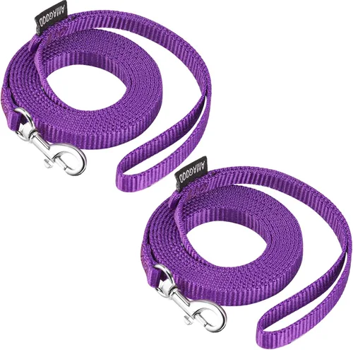 Miniatura 34 de AMAGOOD 6 pies de correas para cachorros/perros, correa de estilo tradicional resistente con gancho de cuello fácil de usar, correa para perros Negro
