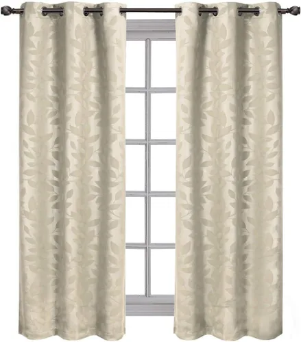 Miniatura 11 de Royal Hotel - Panel de cortina de blackout para ventana Paisley Jacquard, para colgar en arandelas, par de paneles/ juego de 2 paneles.