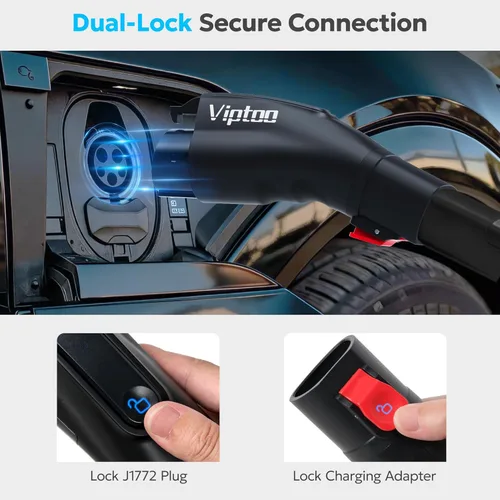 Miniatura 6 de Adaptador para cargador Tesla a J1772 EV [solo a J1772], convertidor de hasta 60 amperios 250 V CA con bloqueo de seguridad de presión, compatible