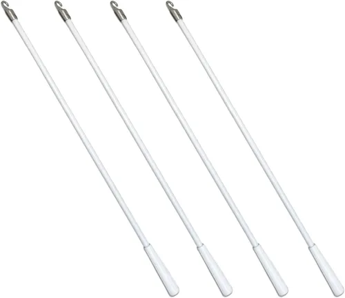 Miniatura 9 de Paquete de 2 varitas ciegas con gancho de metal, varilla inclinable de fibra de vidrio blanca de 12 pulgadas, reemplazo de control de varilla ciega