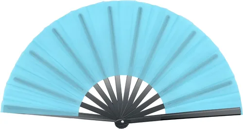Miniatura 9 de Quacc Ventilador de mano plegable grande de 13 pulgadas, tela de nailon vintage, retro, gran abanico para baile de línea, festival chino de Kung Fu