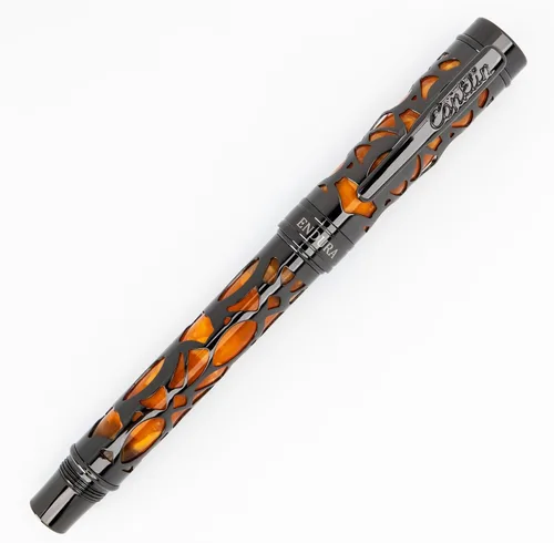 Miniatura 5 de Conklin Conklin Pen Company - Bolígrafo de punta redonda Endura Deco Crest en naranja con detalles de oro rosa, instrumento de escritura recargable