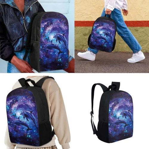 Miniatura 128 de HUGS IDEA Juego de 3 bolsas escolares con aislamiento térmico para el almuerzo, estuche para lápices
