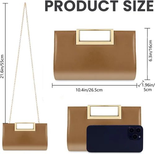 Miniatura 4 de Gets Bolso de mano para mujer, de piel sintética, bolso de noche para formal, boda, fiesta, bolso cruzado pequeño con cadena