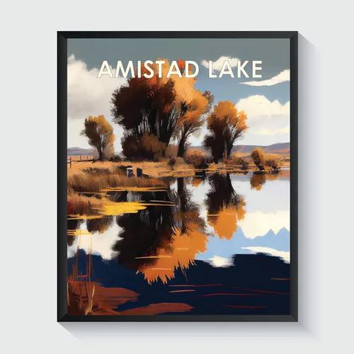 Miniatura 40 de Yellowstone Lake - Póster impreso artístico, ilustración, arte de pared, decoración de paisaje retro, paisaje, obra de arte para decoración de Lago
