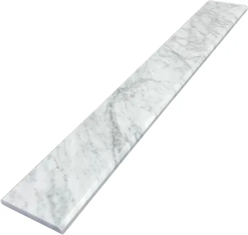 Miniatura 7 de Bisel doble de umbral de mármol pulido de carrara blanco italiano para transiciones de piso (4 x 24 pulgadas)