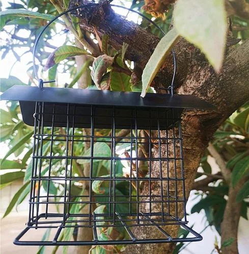 Miniatura 5 de Comedero para pájaros en sebo mejorado, a prueba de lluvia, para colgar al aire libre, para uso con pasteles de sebo, pasteles de semillas, pasteles