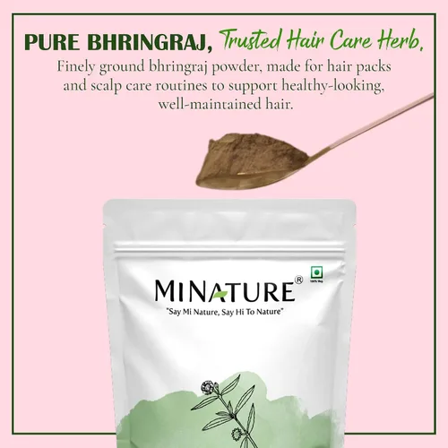 Miniatura 2 de mi nature Bhringraj Powder (Eclipta Prostrata) Margarita falsa Hojas secas naturales y puras Ideal para aceite y paquete Mejora la textura