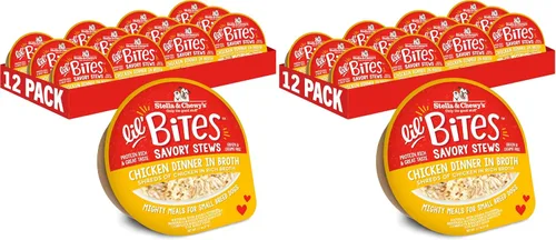 Miniatura 17 de Stella & Chewy's Lil Bites - Guisos salados para razas pequeñas, cena de pollo y pavo en caldo, tazas de 2.7 onzas (paquete de 12)