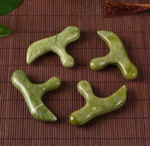 Miniatura 3 de Jade Piedra Pies Acupoint Tool Natural Reflexology Pedicura Herramienta Masajeador de pies