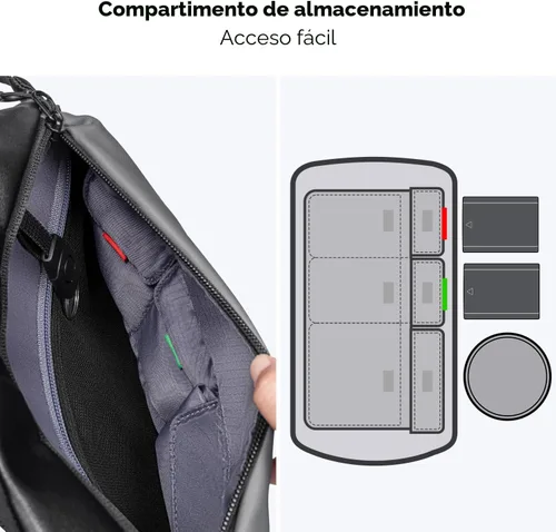 Miniatura 4 de K&F Concept Bolsa Bandolera 2 en 1 para Uso Diario, Bolsa de Hombro y Mochila Cruzada Multifuncional para Fotografía con Cámara DSLR, Bolsa Portátil