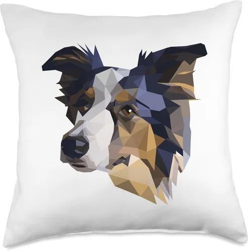 Miniatura 4 de Cool Geometric Art Border Collie Dog Lovers Throw Pillow