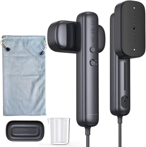 Miniatura 9 de Vaporizador de viaje global para ropa, (100 V-230 V) de doble voltaje, portátil 2 en 1, vaporizador de mano y plancha, viaje más seguro con apagado