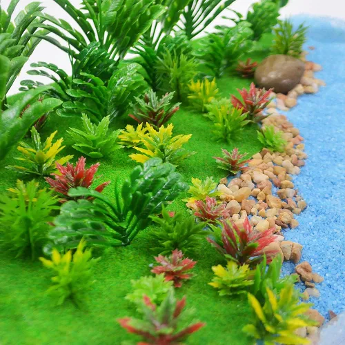 Miniatura 4 de 110pcs Modelo Plantas Miniatura Juguete Árboles Tren Paisaje Hada Jardín Árboles Diorama Árboles Modelo Paisaje Ferrocarril Parque Jardín Escena