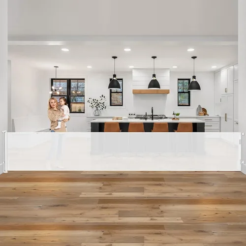 Miniatura 8 de Puerta de Bebé Retráctil Extra Ancha de 85 Pulgadas para Interiores, Puerta de Bebé Extra Larga para Exteriores, Puerta Extra Grande para Perros