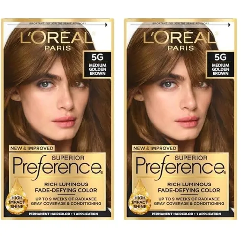Miniatura 21 de L'Oreal Paris Superior Preference - Tinte permanente luminoso que desafía la decoloración, tinte para el cabello hasta 9 semanas de resplandor, 5C