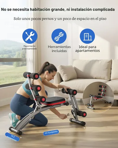 Miniatura 7 de MERACH Máquina de abdominales, entrenador de abdominales ajustable multifuncional, banco de entrenamiento abdominal para gimnasio en casa, máquina