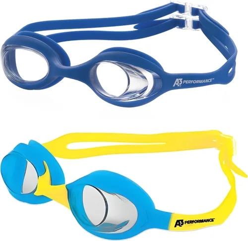 Miniatura 14 de A3 Flex Youth Swim Goggles 3-10 Leak-Free & Comfortable Kids Swim Goggles Easy Adjust Split Head Straps Aqua/Amarillo