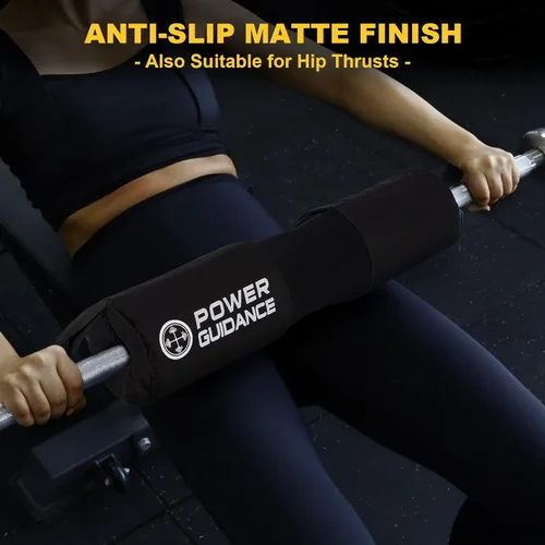 Miniatura 6 de POWER GUIDANCE Almohadilla para sentadillas – Almohadilla protectora para cuello y hombros Puntos antideslizantes para sentadillas, estocadas, Negro