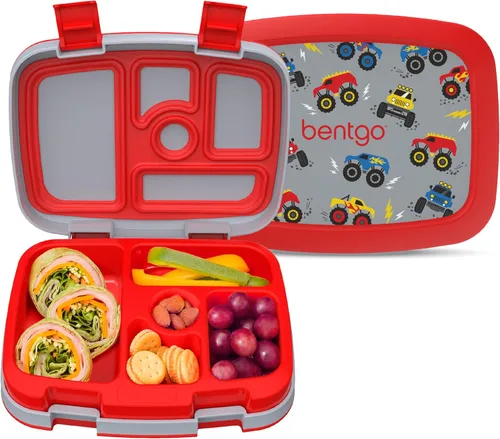 Miniatura 10 de Bentgo Kids Prints - Lonchera de 5 compartimentos estilo bento, a prueba de derrames, porciones de tamaño ideal para niños de 3 a 7 años, duradera