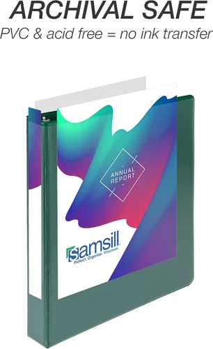 Miniatura 171 de Samsill - Carpeta duradera de 5 pulgadas, fabricada en los Estados Unidos, con anillos en D, transparente y personalizable, color blanco
