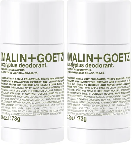 MALIN+GOETZ Deodorant, Natural Effective Odor & Sweat Defense, For All Skin Types, Clear Color, No Residue/Stains, Free of Aluminum, Parabens,
