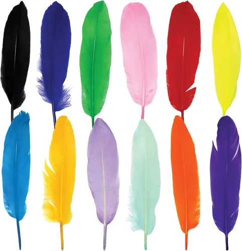 120 plumas de ganso coloridas para manualidades, fabricación de joyas, bodas, decoración del hogar o fiesta, 12 colores (6-8 pulgadas)