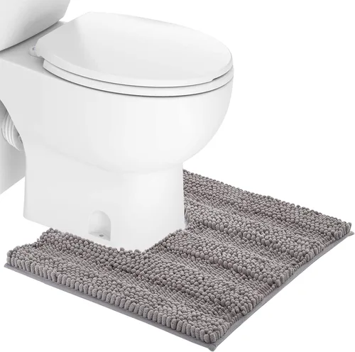 Miniatura 50 de NICETOWN Tapete negro para baño, antideslizante, suave, absorbente de agua, tapete de bajo perfil para entrada, tapete para vestíbulo, puerta
