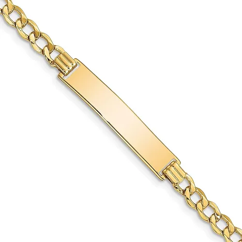 14k Yellow Gold Curb Link 675mm Id Bracelet 8 Inch Fine Jewelry For Women Gifts For Her