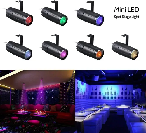 Miniatura 3 de Lixada Foco de Pinspot 10W LED Luz de Foco para Escenario Mini Luz de Haz de Seguimiento para Decoración Familiar, Fiesta en Casa, Bar, Club, Pub
