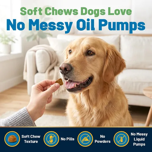 Miniatura 5 de Guardian's Choice Omega 3 para perros, aceite de pescado y aceite de krill, 90 unidades Ayuda a tu perro a verse y sentirse lo mejor posible.
