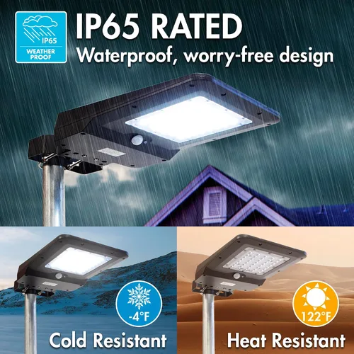 Miniatura 7 de Wagan EL8586 - Farola solar integrada de 1600 lúmenes, reflector de seguridad, sensor de movimiento, impermeable, resistente a la intemperie