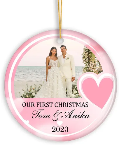 Miniatura 18 de Adorno de Navidad con foto personalizada 2023, adorno de Navidad con nombre del bebé, adorno de Navidad con texto personalizado para bebé, recién