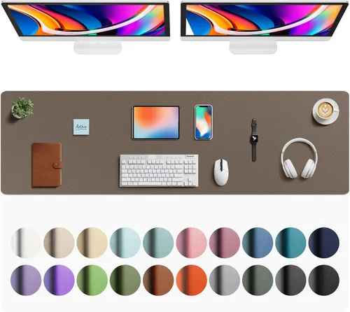 Miniatura 43 de Aothia - Protector de escritorio de cuero sintético, base para mouse, superficie antideslizante e impermeable para escribir y para laptop