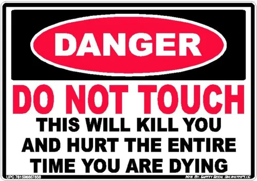 Pegatina Danger Do Not Touch This Kills | Safety Decal Unlimited | Advertencia eléctrica | Hecho en Texas 3.5 x 5