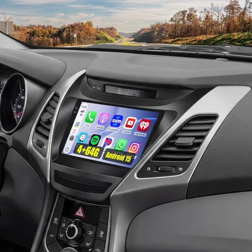 Miniatura 10 de [4+64G] Android 15 Estéreo de coche para Hyundai Elantra 2014 2015 2016, Hikity 9 pulgadas IPS pantalla táctil Elantra Radio inalámbrico Carplay