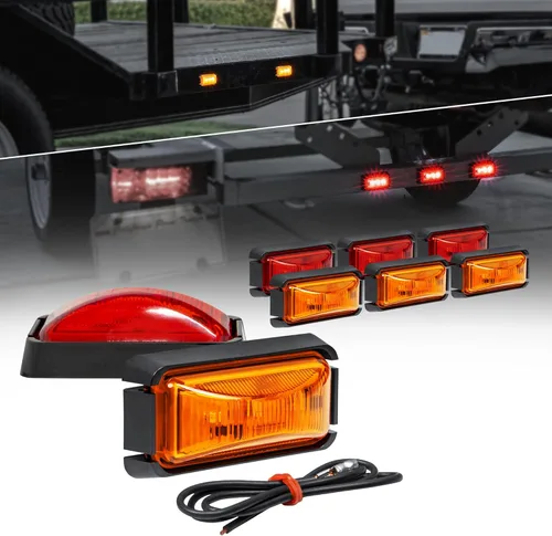 Miniatura 16 de TRUE MODS 2 piezas 2.5" Luz LED roja para remolque con bisel negro [DOT FMVSS 108] [SAE P2PC] [montaje superficial] [impermeable IP67] luces de Rojo