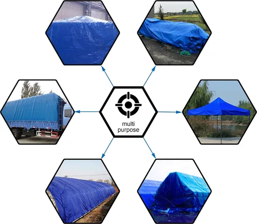 Miniatura 2 de CARTMAN Tamaño final 6x8 pies, lona azul de polietileno de 5 mil de grosor, cubierta protectora multiusos para acampar, tienda de campaña, barco