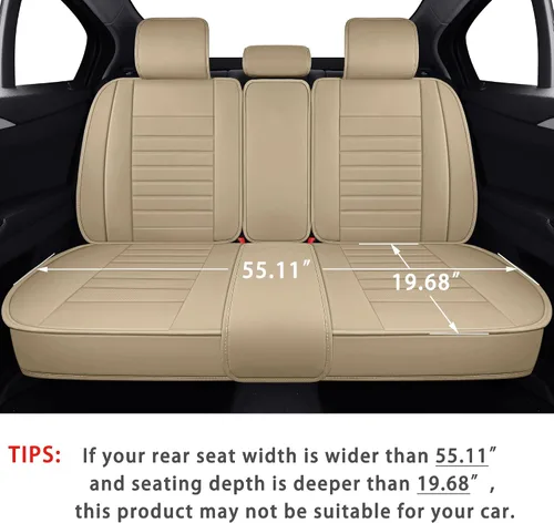 Miniatura 7 de TOMIC Yolanda - Juego completo de 5 fundas para asientos de automóvil, de cuero impermeable, universal, para Nissan Honda Civic CRV Hrv Kia Sorento